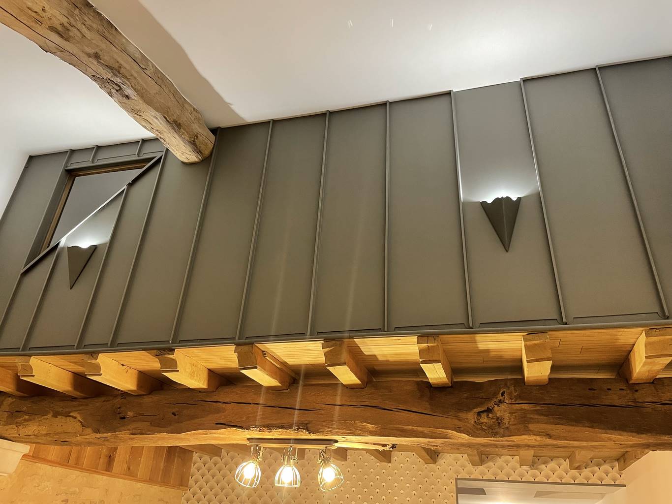 bardage zinc joint debout en interieur